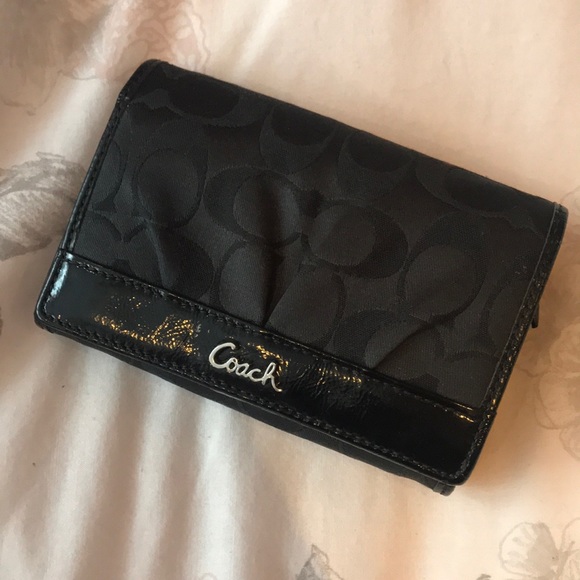 small black coach wallet